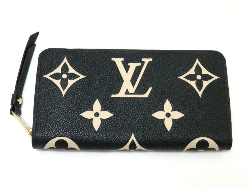 Louis Vuitton Empreinte Zippy Black SJ Beige Long Wallet Cream Mono Tan Cream